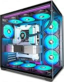 FOIFKIN F300 Boitier PC ATX avec 7 Ventilateur PWM ARGB,Boîtier PC Gamer,Boîtier d'ordinateur Moyen Tour Verre panoramique,ATX Boîtier Noir,Support RAD 360mm,Type-C,Flux d'air élevé (Noir-RGB, F300) - 1