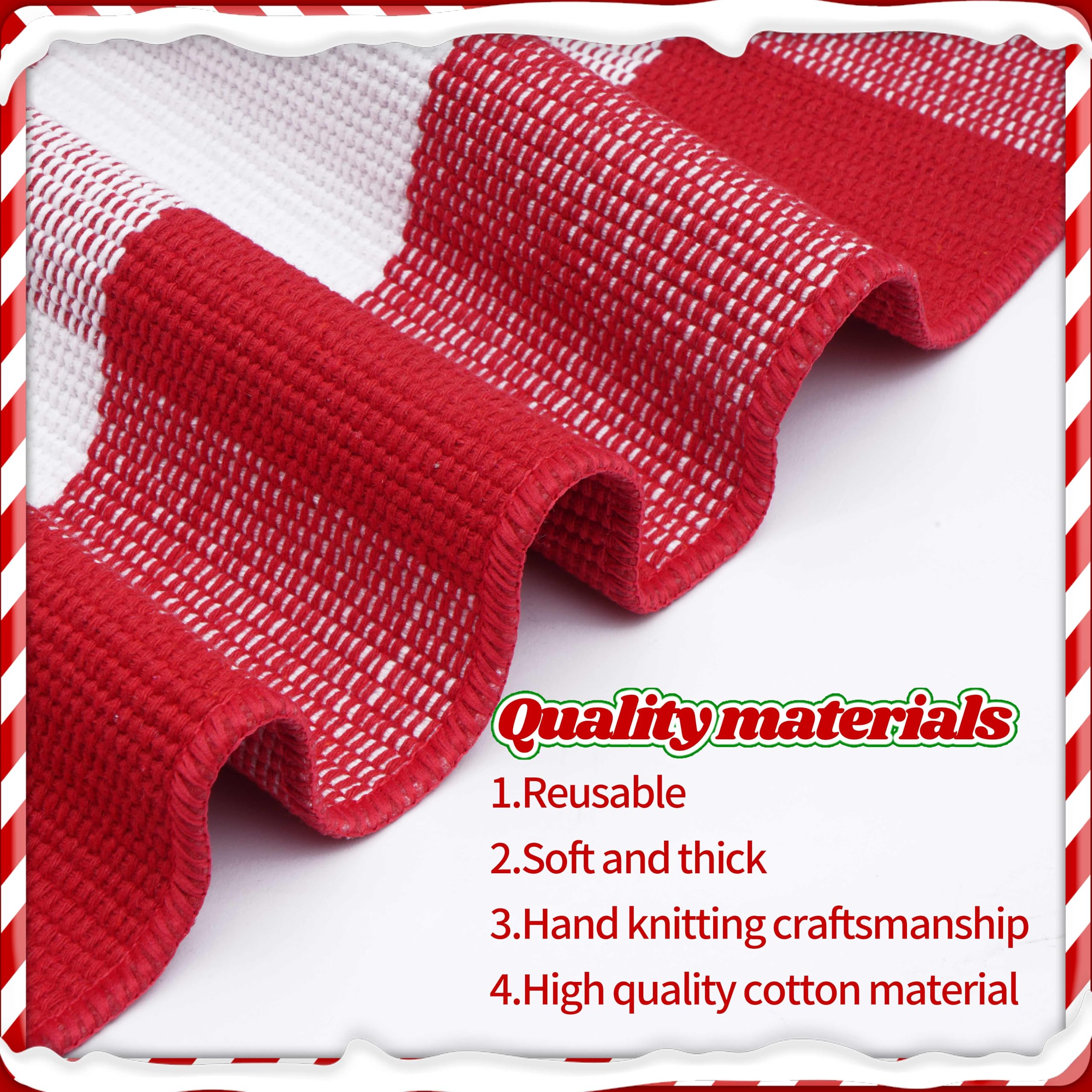 Alfombra de cuadros rojos y blancos de Navidad de 27.5 x 43 pulgadas, tejida a mano para interiores y exteriores, mezcla de algodón, lavable, perfecta para porche, sala de estar, entrada