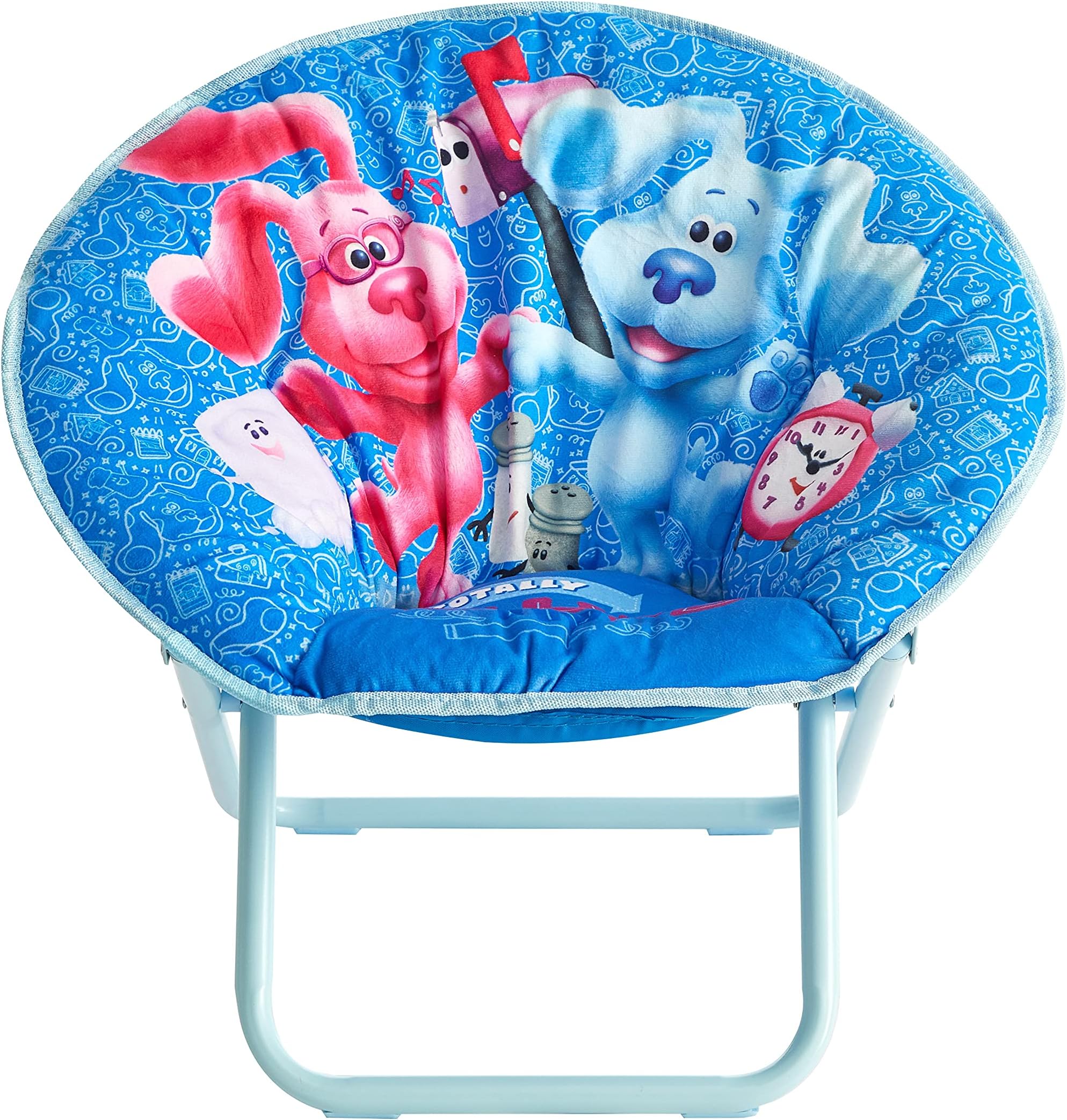 IDEA NUOVA Nickelodeon Blues Clues Toddler 19” Folding Saucer Chair with Cushion, Ages 3+, Polyester