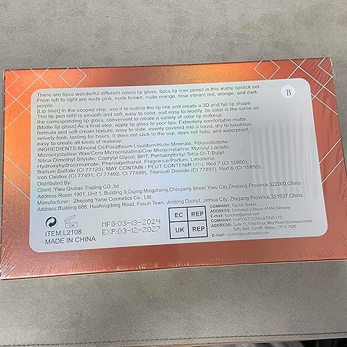 Miniatura 10 de LANGMANNI Juego de 6 lápices labiales mate con 6 delineadores de labios, juego de maquillaje duradero, tazas antiadherentes de larga duración que no