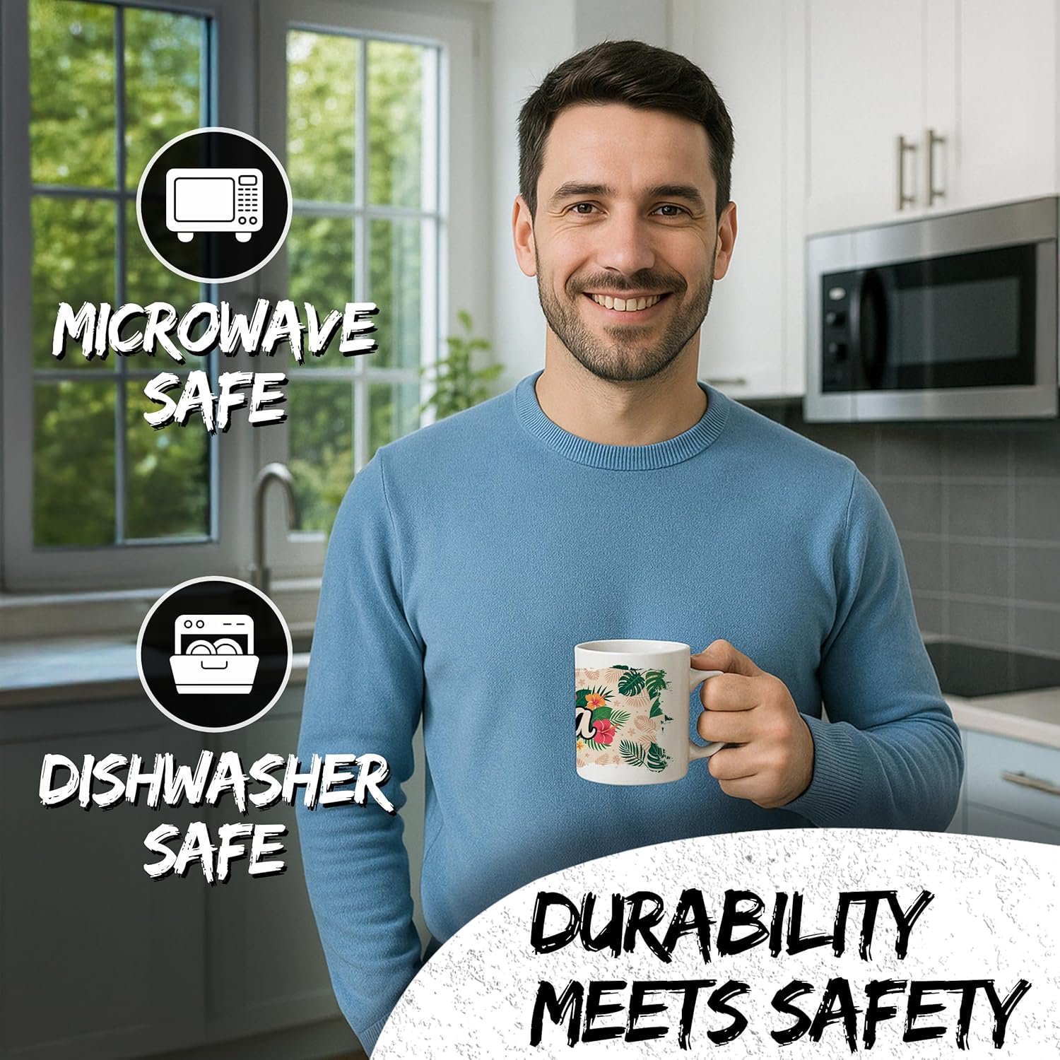 Aloha Ceramic Coffee Mug 11oz Hawaiian Tropical Island Vibes - Tea Coffee Mug with Comfortable Grip - Unique Fun Gift White Cup for Office or Home - Vibrant Long-Lasting Print ID44991 - Image 4