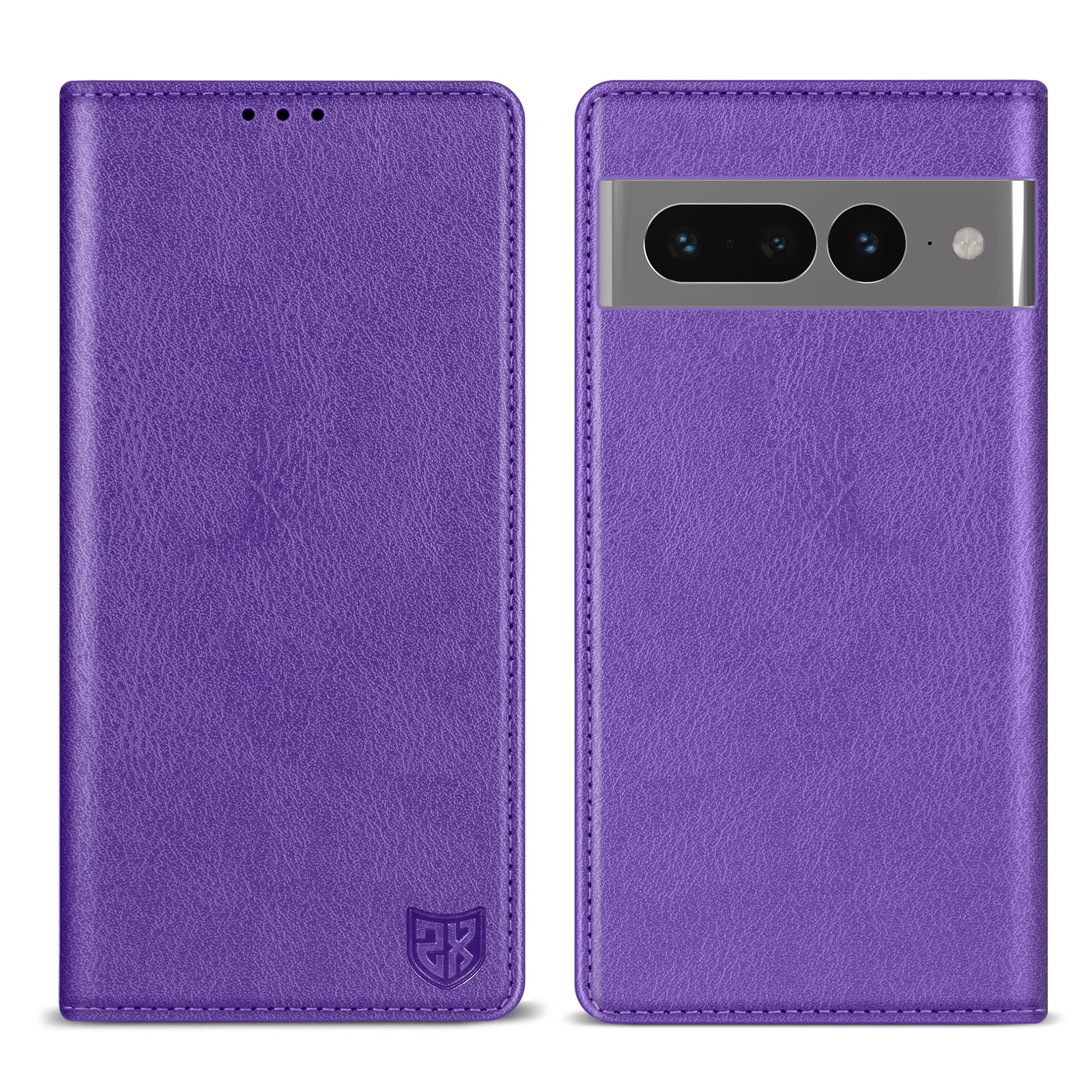 ZZXX Google Pixel 7 Pro Wallet Case with [RFID Blocking] Card Slot Stand Strong Magnetic Leather Flip Fold Protective Phone Case for Google Pixel 7 Pro Case Walle(Purple-6.7 inch)