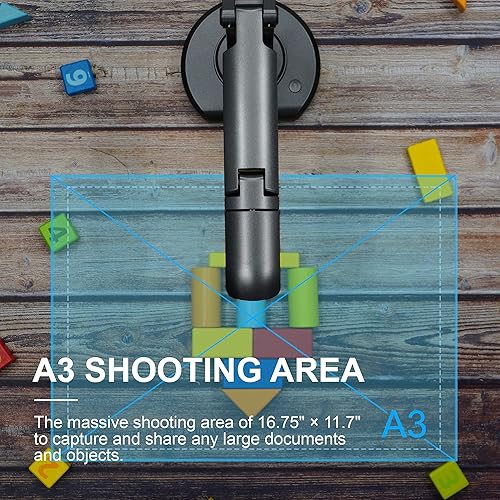 Miniatura 7 de JOYUSING V500S - Cámara de documentos de 8MP para profesores, visualizador USB para tamaño A3, luz LED, enfoque automático, OCR para Windows