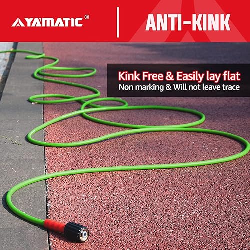 Miniatura 9 de YAMATIC Bomba de lavado a presión vertical de eje de 78 pulgadas, 3000 PSI  2.5 GPM y manguera de lavado a presión súper flexible de 50 pies x 14