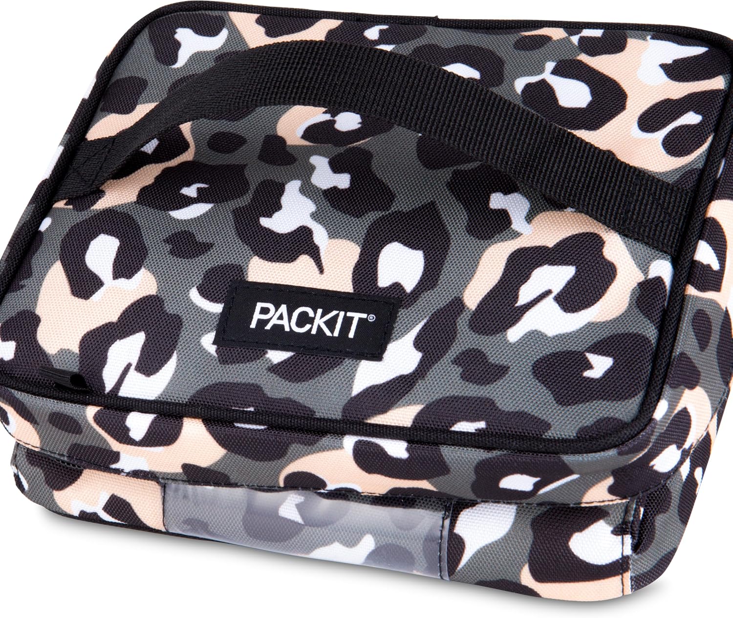 PackIt Freezable Bottle Cooler for Breastmilk and Formula, Wild Leopard Gray, Built with EcoFreeze Technology, Collapsible, Reusable, Zip Closure and Top Handle, Fits up to Four, 5 oz Bottles