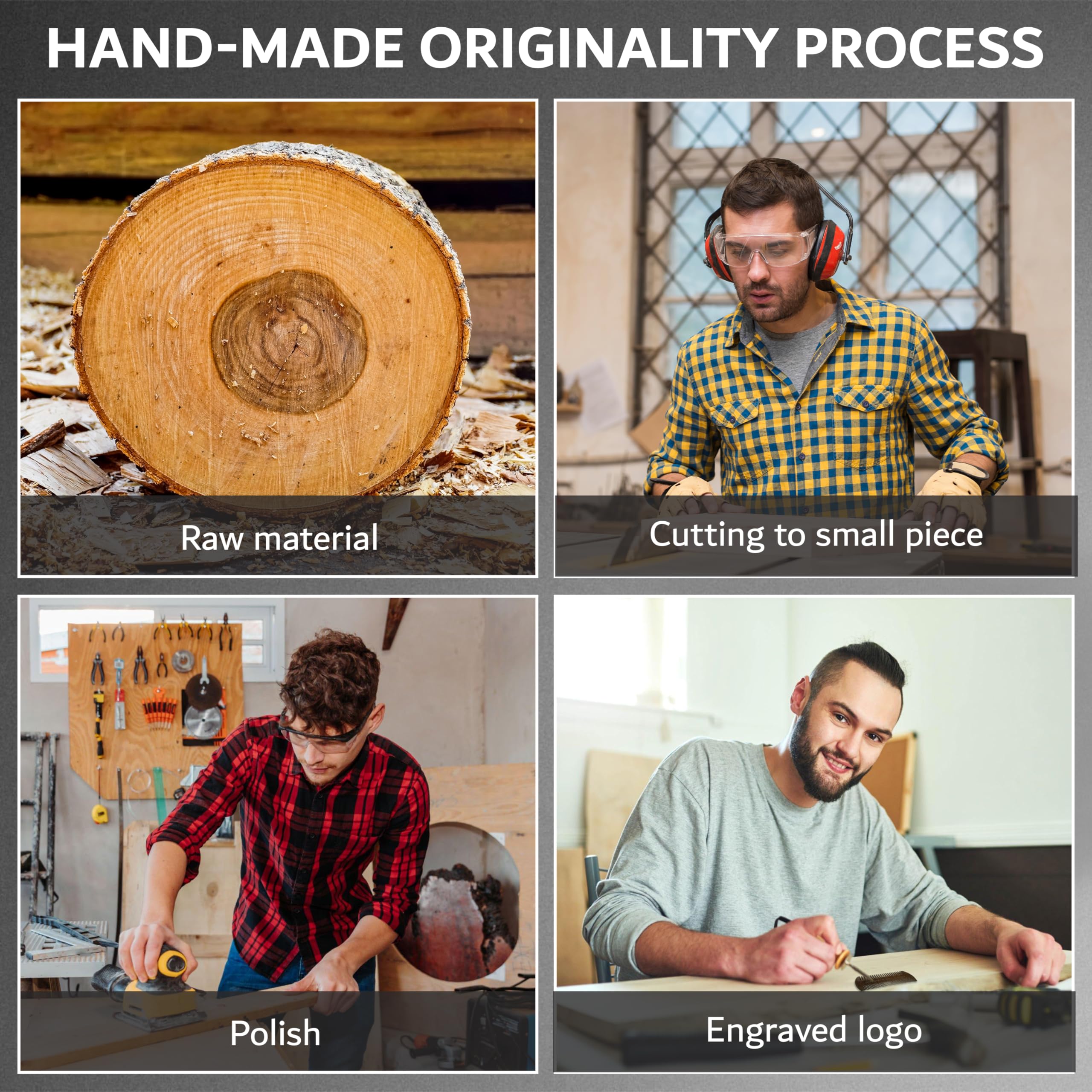 Peine para barba para hombre, sándalo natural, peine de dientes finos de doble acción, hecho a mano, madera premium, dientes finos y gruesos, perfecto para bálsamos y aceites 6