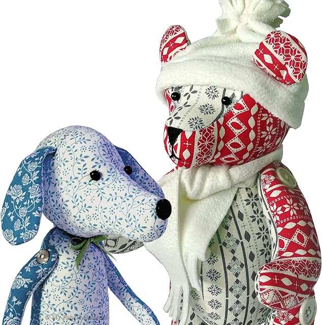 My Fabric Heaven Two Discounted Sewing PATTERNS Independent Design. Dainty Dachshund Sausage Dog Keepsake & Jingle Christmas Memory Teddy Bear with Easy Photo Tutorial Style Instructions. Free Post