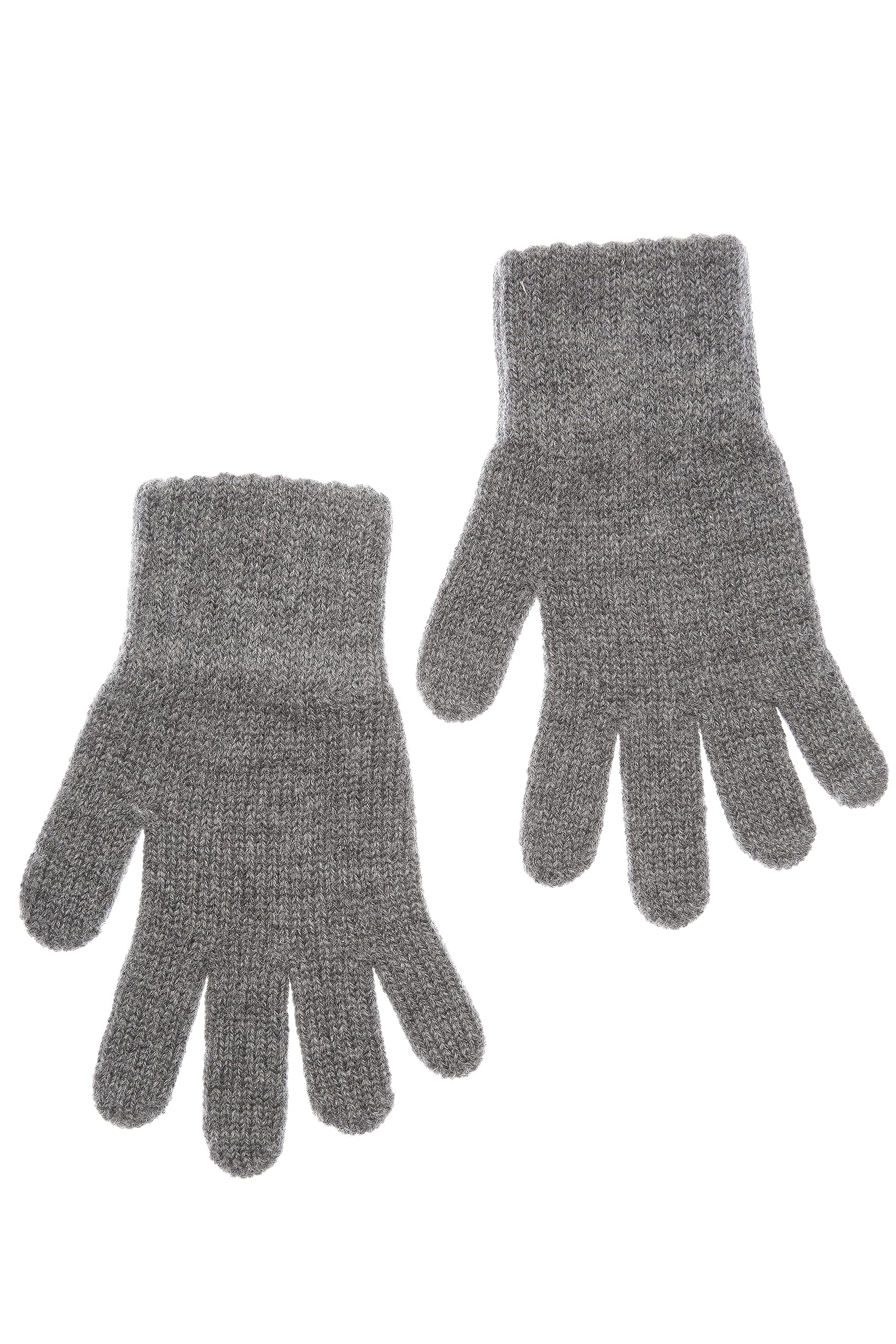 Knitas Boys Gray Knitted Wool Finger Gloves For Children, Warm Double Layer Winter Gloves For And Girls, 7-8 Years, Comfortable Soft Gloves In Grey, Size 7, Größe 7 (Für 7-8 Jahre)