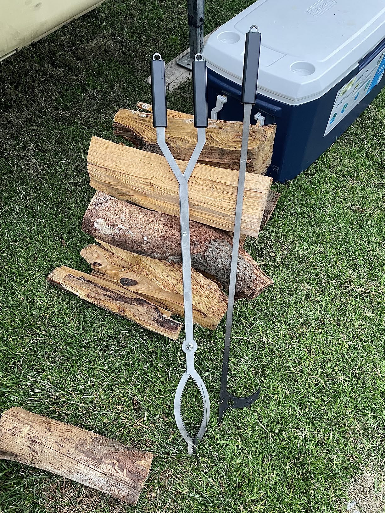 15/mo Finance 40" Fire Tongs Firewood Grabbers and Fire Poker Set