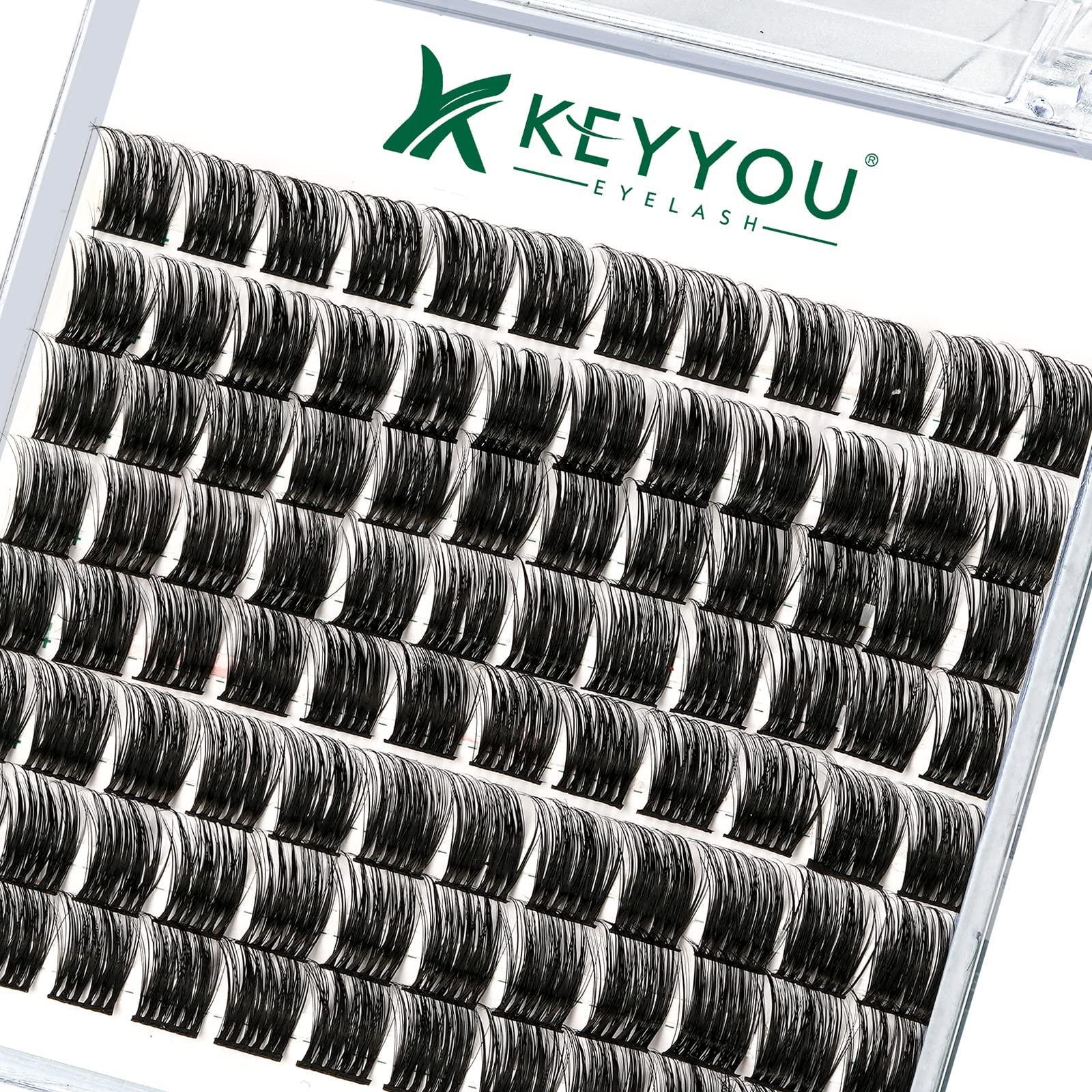 Lash Clusters 96pcs Individual Lashes Y12 D Curl 12mm Cluster Lashes KEYYOU Volume Wispy Lash Extension Soft&Comfortable Easy DIY at Home(Y12 D-12mm)