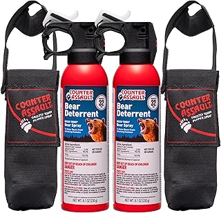 Counter Assault Bear Spray with Holster - Bears, Mountain Lions, Coyotes - Long-Range 32ft Distance - Pepper Spray Safety ...
