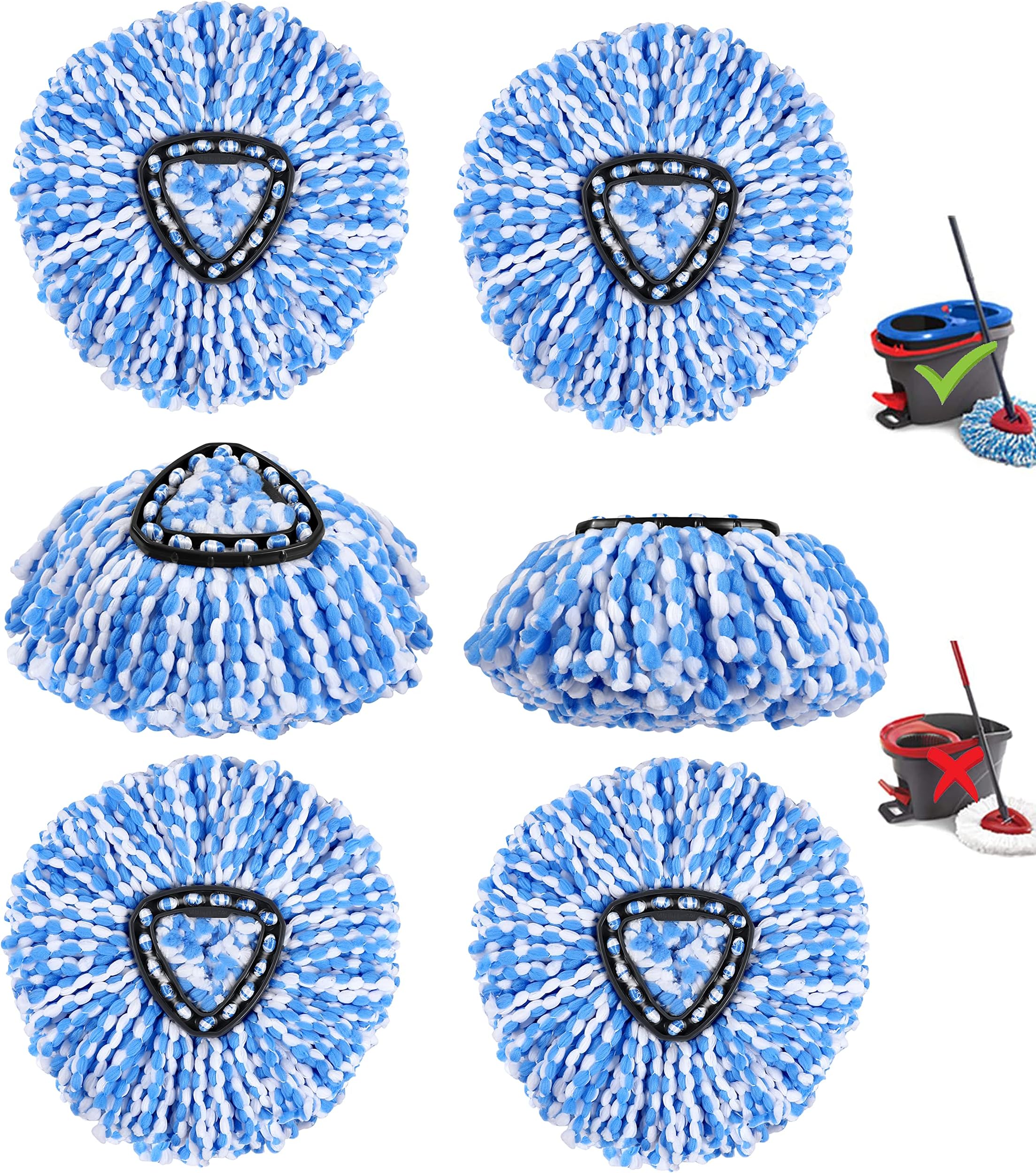 Mop Replacement Heads,6 Pack,Mop Head Replacement, Commercial Mop Replacement Heads