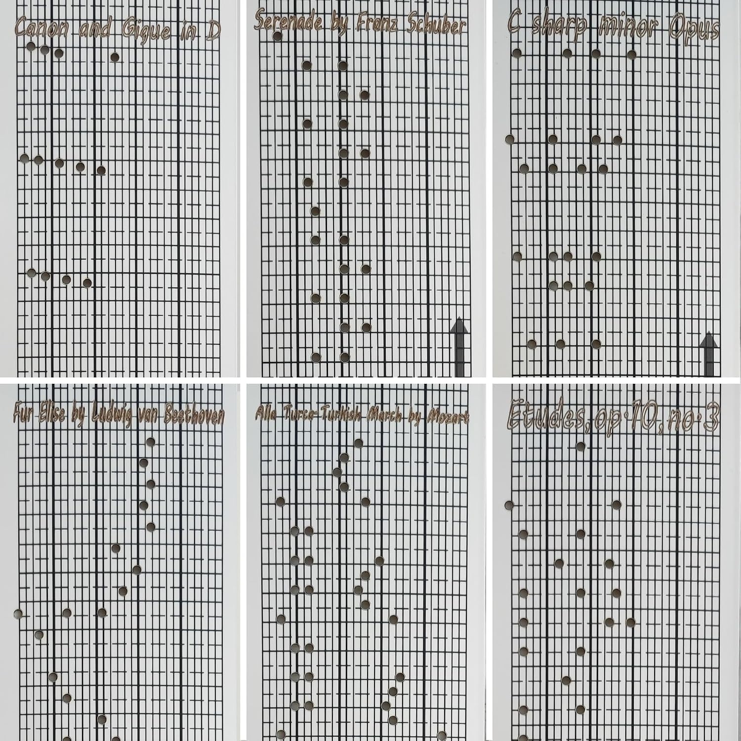Paper Strip with Songs for 30 Note Hand Crank Music Box
