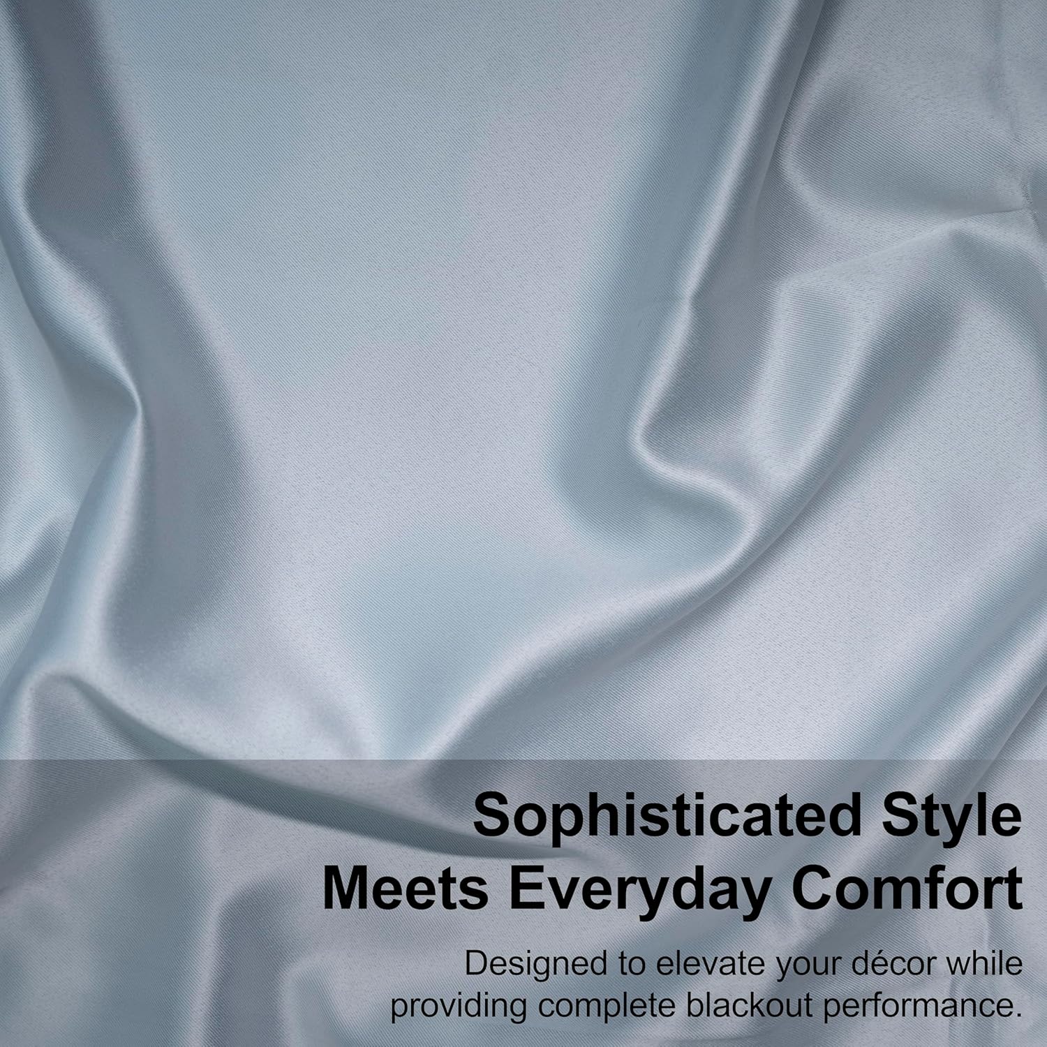 Blackout Curtains for Bedroom and Living Room, Bedroom Decor, Black Liner for 100% Blackout, Thermal Insulated, Built with Stainless Steel Grommet, Easy Installation, Grey, 42x63