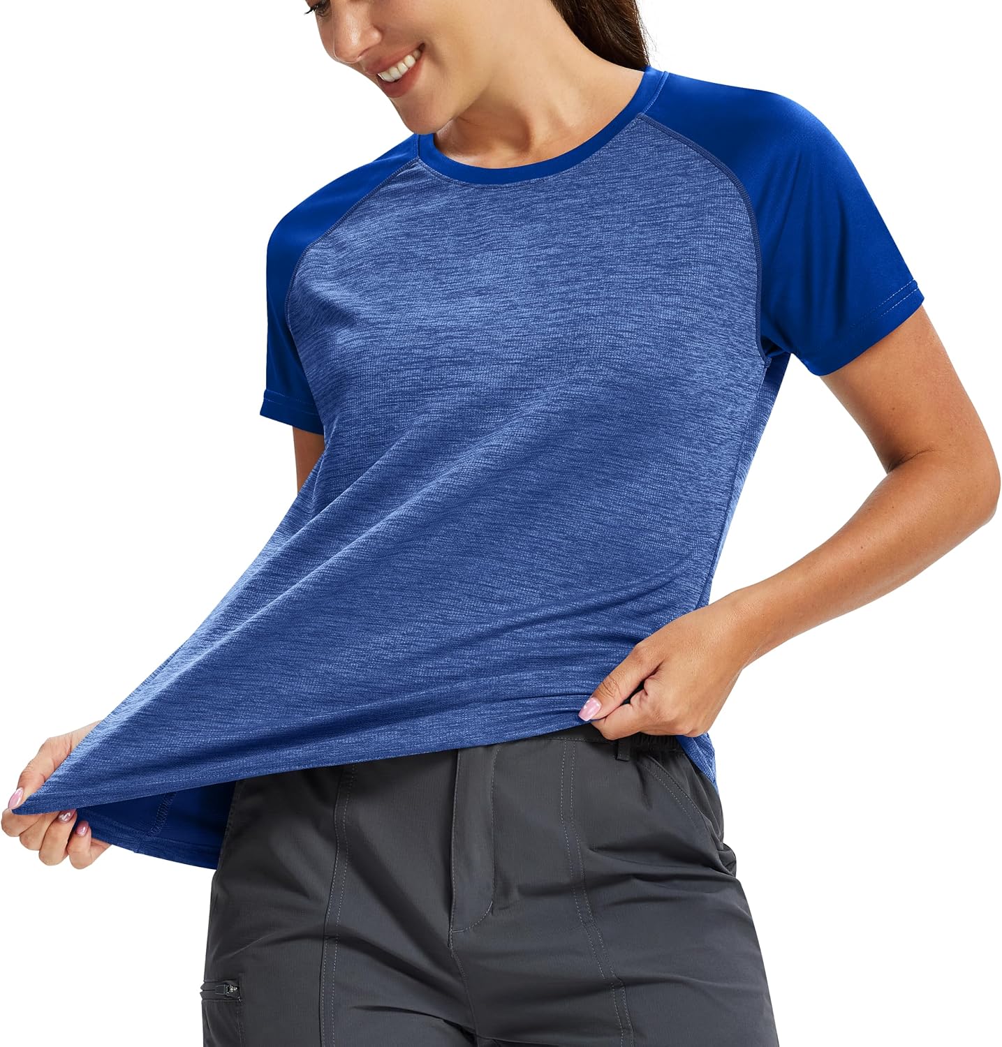 MoFiz Women's Short Sleeve UPF 50+ Sun Protection Sports T-Shirt Quick Dry Running Workout Athletic Tee Top