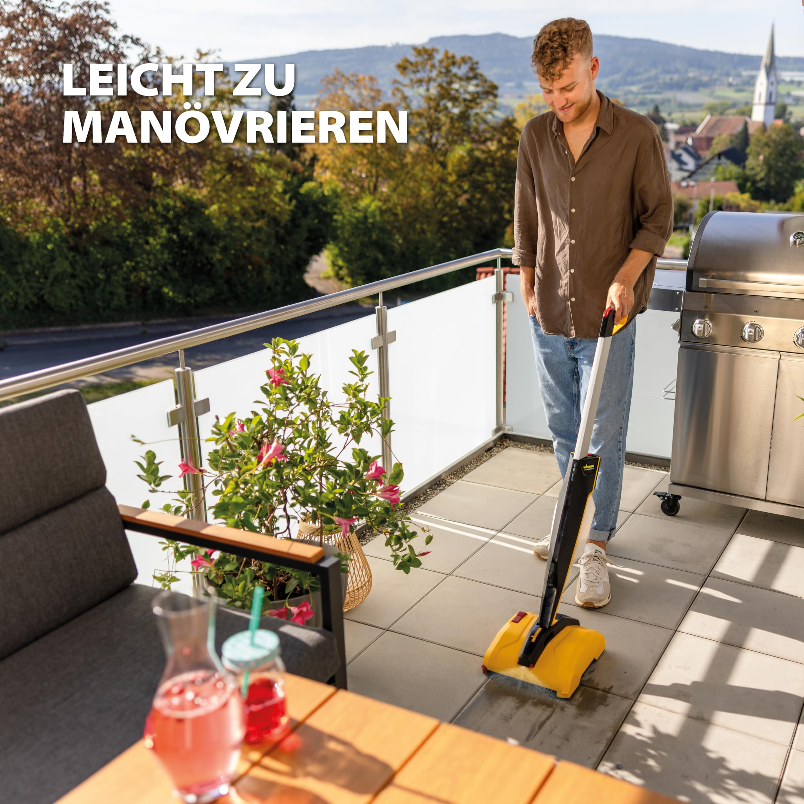 WAGNER Multifunktions-Terrassenreiniger Levaro Powerbrush 18V (Akku und Ladegerät sind nicht im Lieferumfang enthalten) - für die unkomplizierte Unterhaltsreinigung von Außenbereichen