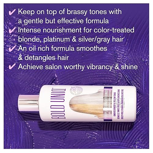 Miniatura 3 de Acondicionador morado para cabello rubio platino y grisplateado reduce los tonos amarillos latosos Tónico para cabello decolorado y resaltado