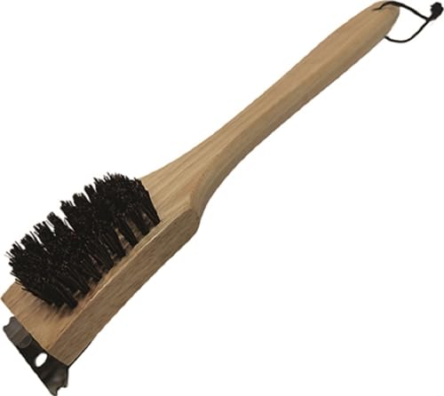 Spazzola per barbecue legno con raschietto