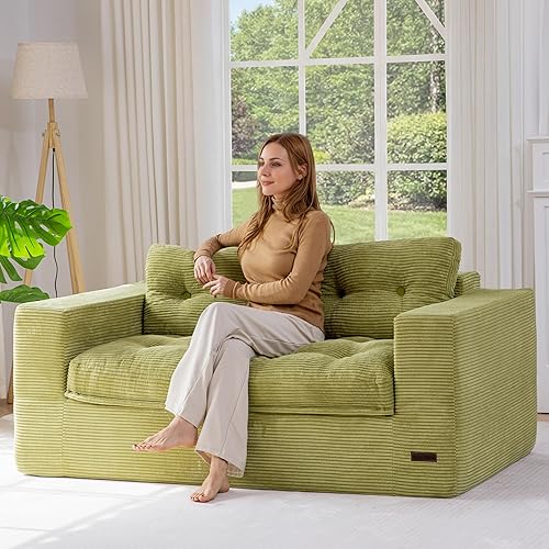 Miniatura 35 de MAXYOYO Sofá seccional modular en forma de L de 104", con reposapiés, sofá Cloud sin huesos con almohadones en capas, sofá tapizado en una caja,