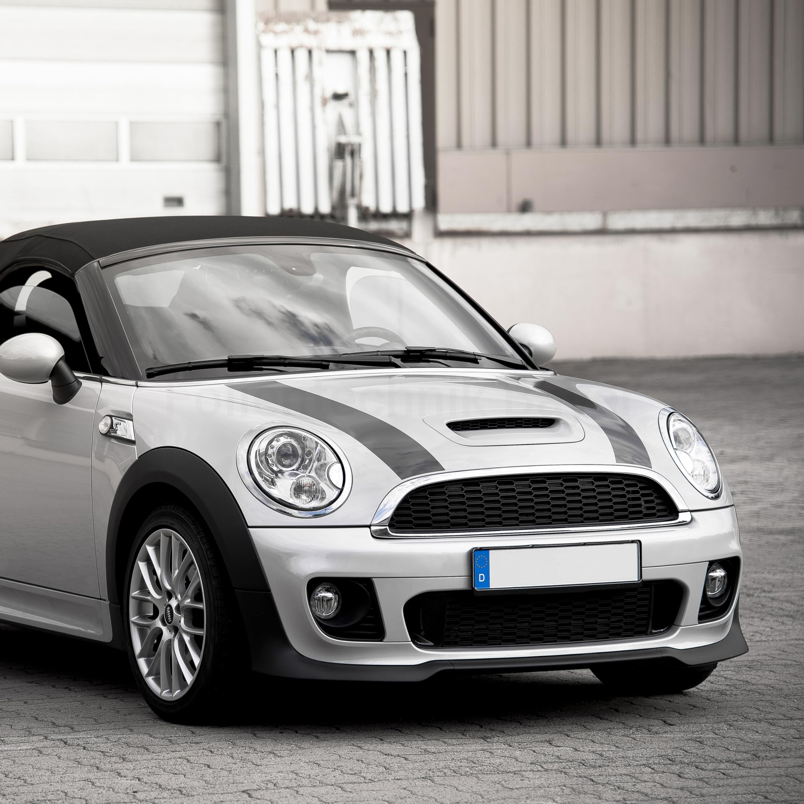 1013 Bandes de capot compatibles avec Mini One Cooper S JCW R55 R56 R57 (noir)