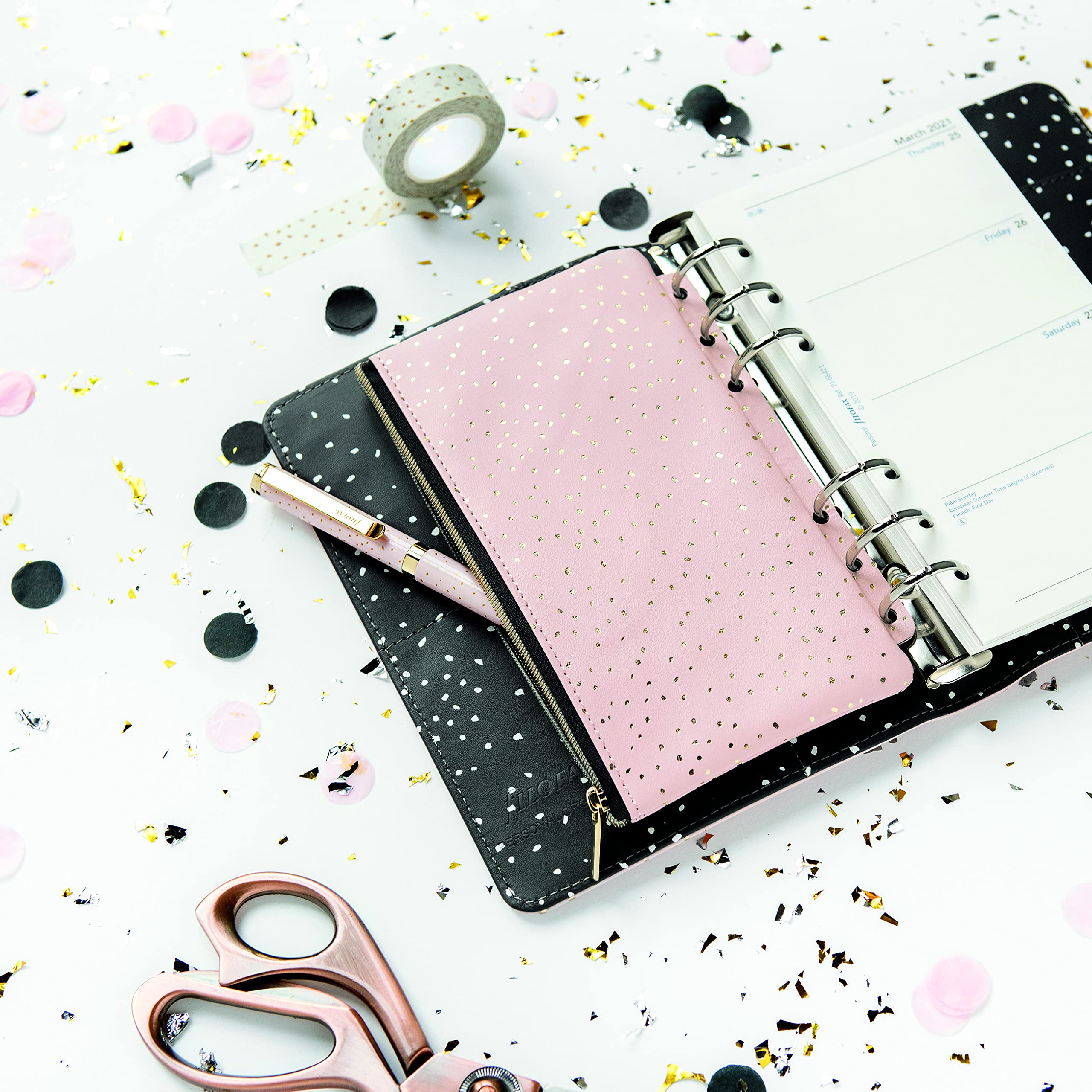 Pochette Zippée Filofax A5/personnel - 17x10.2 Cm, Collection Confetti - Pour Stylos Et Accessoires - 7