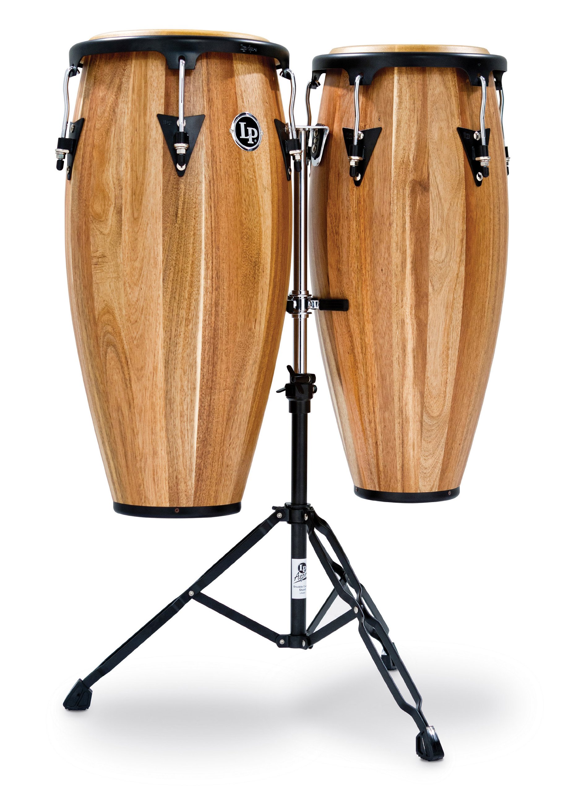 LP LPA646 - Siam Walnut Aspire Conga Set 10 inch and 11 inch with Double Stand
