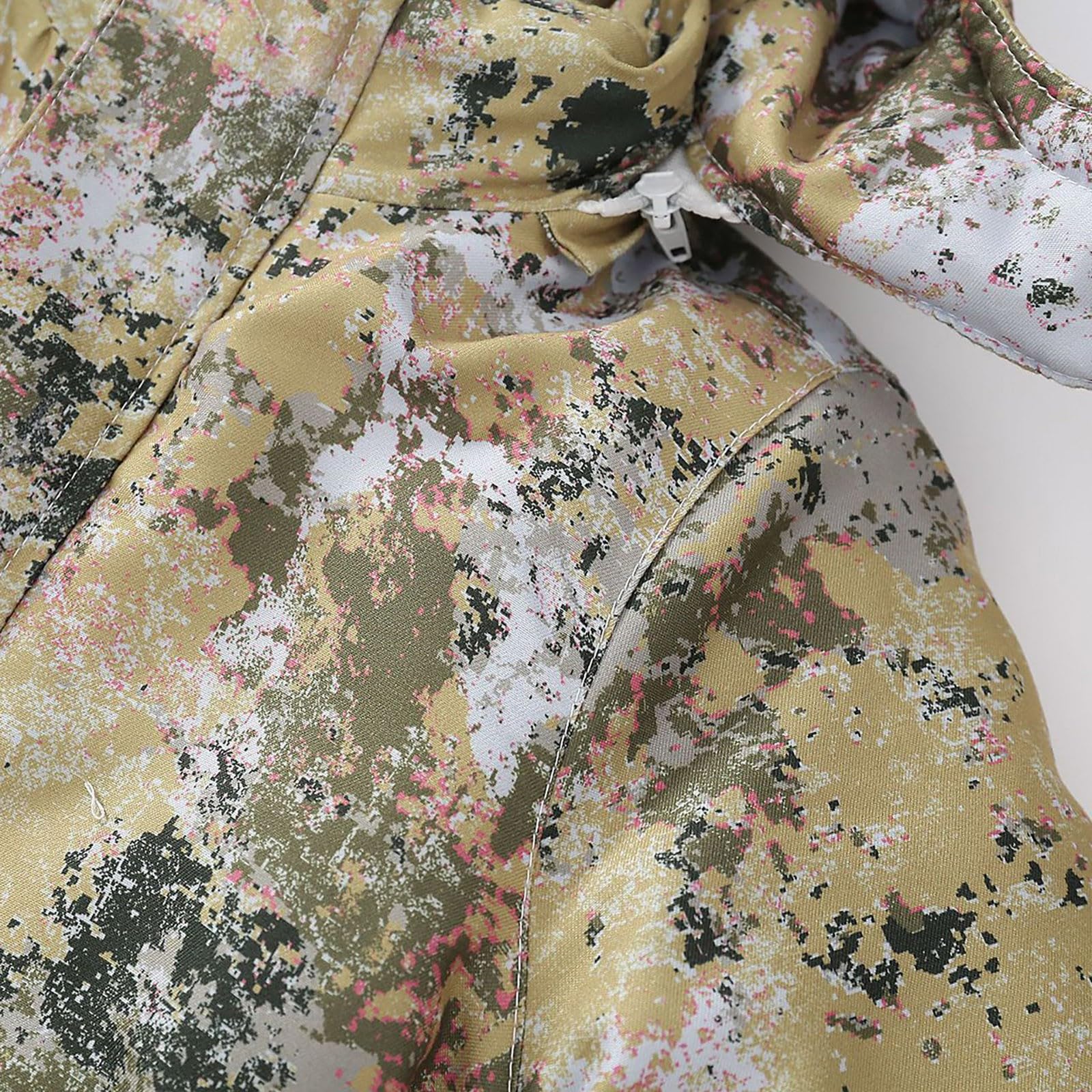Genérico Boys Girls Middle And Large Children Fall And Winter Tie Dye Star Camouflage Printing Windproof Warm Anti Cold Ski Suit Perezoso Grande