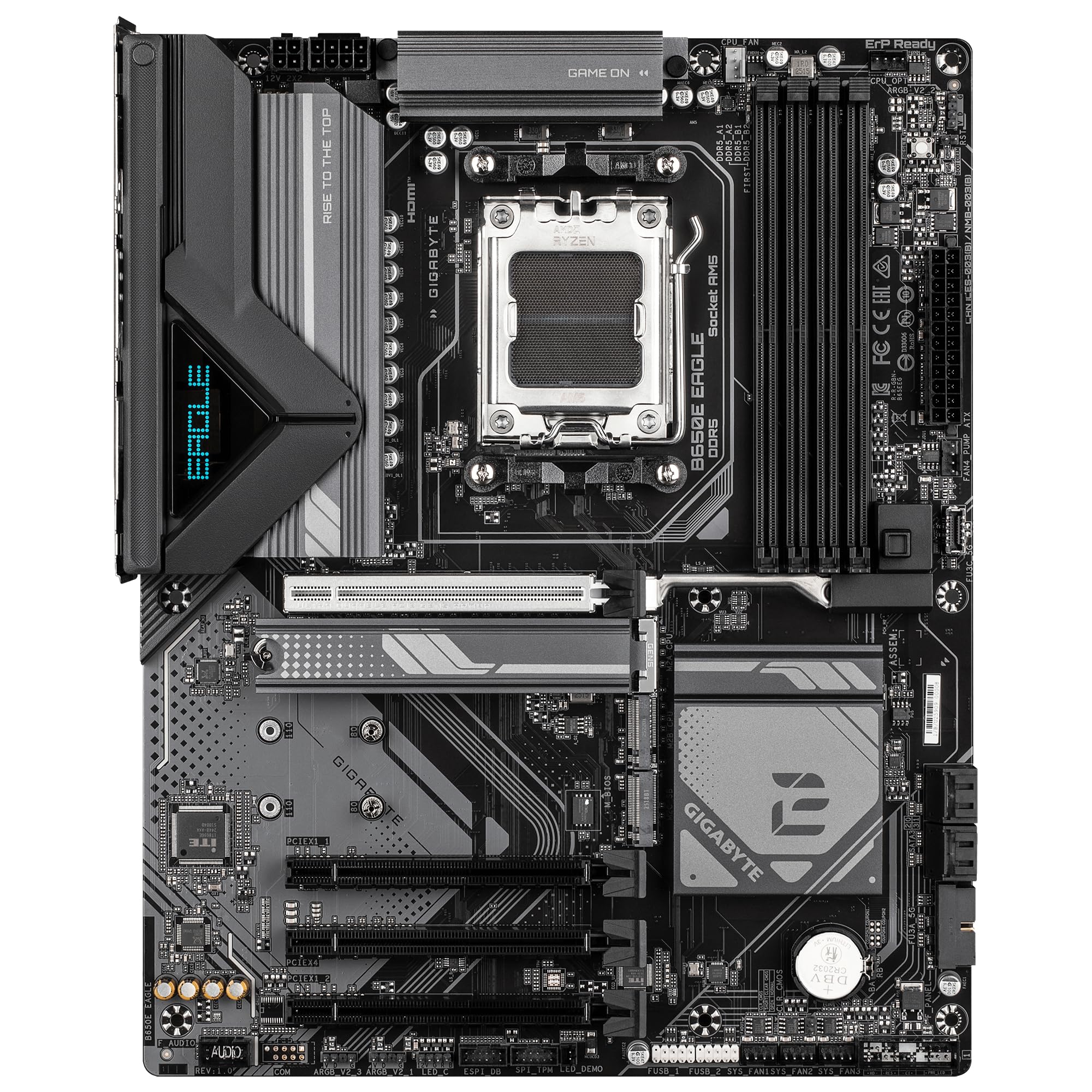 GIGABYTE Płyta główna B650E Eagle - Procesory AMD Ryzen 9000 Series, VRM 8+2+2 fazy, do 8200 MHz DDR5 (OC), 1x PCIe 5.0 + 2X PCIe 4.0 M.2, LAN 2.5GbE, USB 3.2 Gen 2