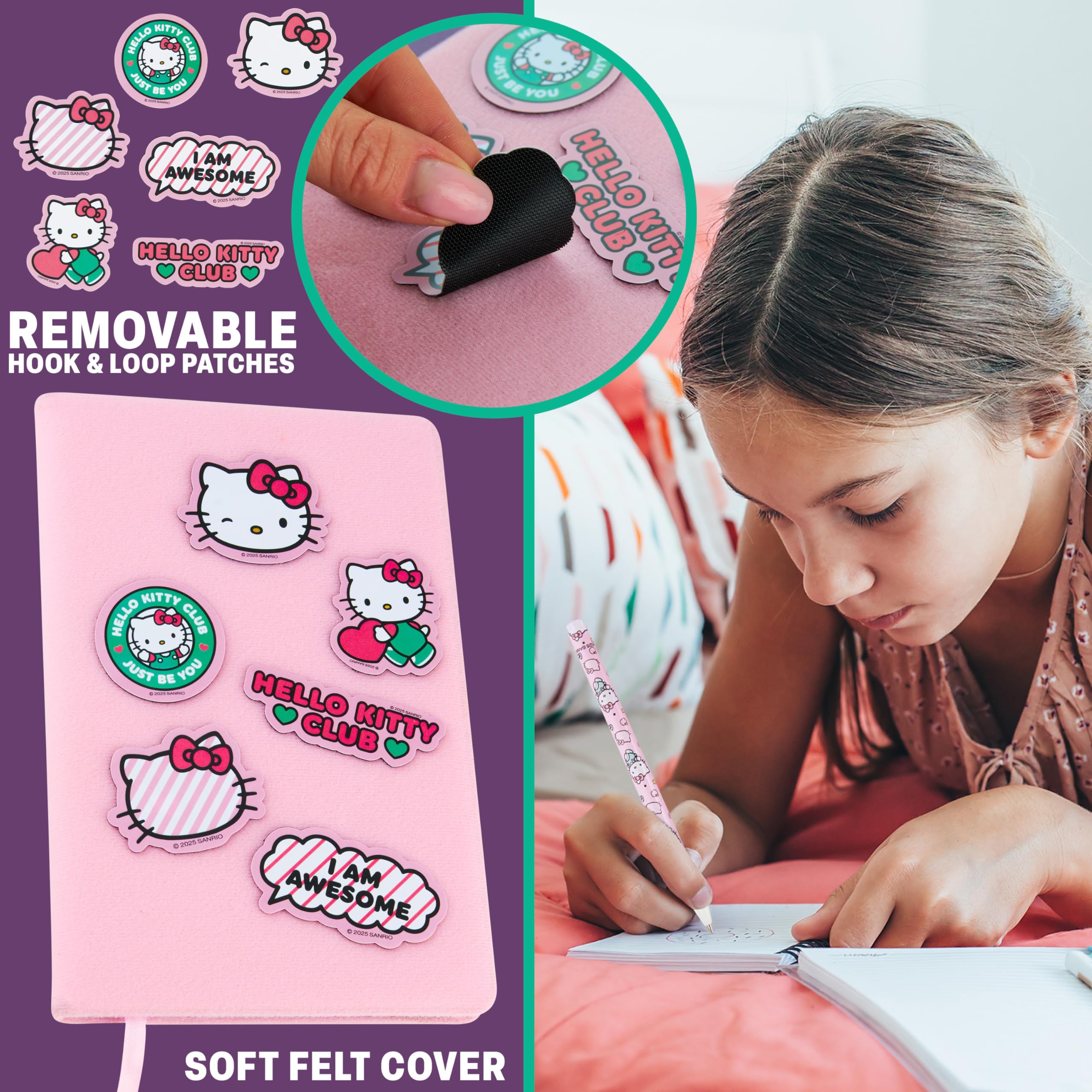Get Trend Hello Kitty Sanrio Scrapbook Kit for Girls DIY Journal Craft Set Kawaii Notebook Stickers Pens Bookmarks Patches Art Supplies Girls Gifts (Multi Hello Kitty) - Image 3