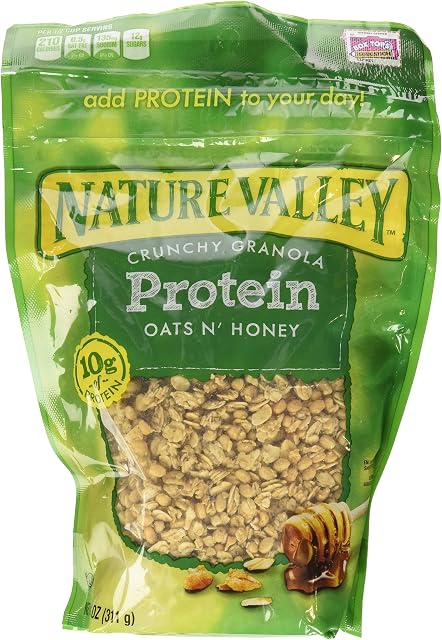 Nature Valley, High Protein Granola, Oats and Honey, 11oz Bag (Pack of 4)