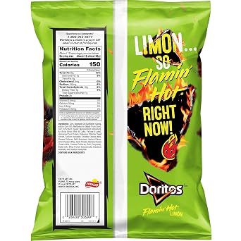 Doritos Tortilla Chips, Flamin' Hot Limon, 9.75oz Bag
