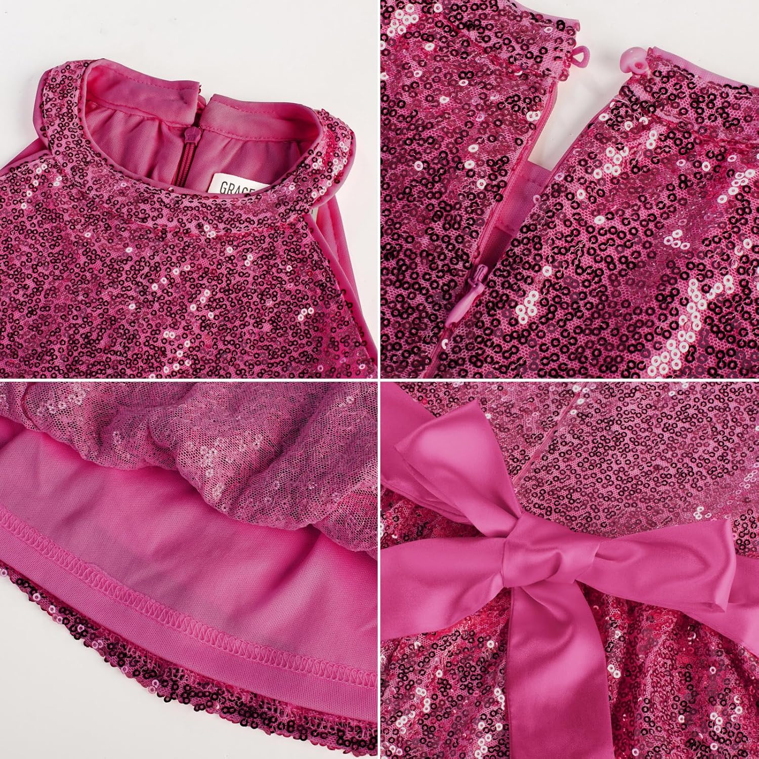 GRACE KARIN Girls Sequin Party Dress Kids Sparkly Formal Birthday Teen Special Occasion Fancy Pageant Dresses Size 6-14 - Image 8