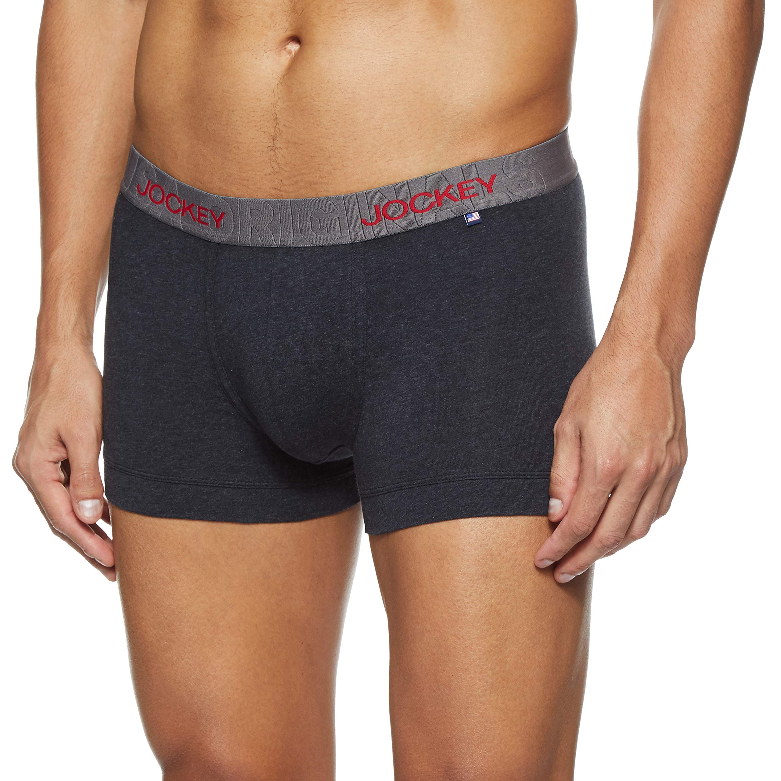 jockey Cotton Men Stretch Solid Trunks, Medium, Grey-picture-23
