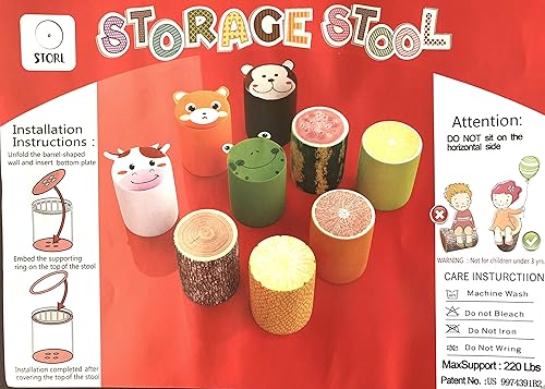 Miniatura 8 de Storl Taburete organizador de almacenamiento para juguetes y tela y taburete para niños (árbol, 12 ancho x 13 alto)