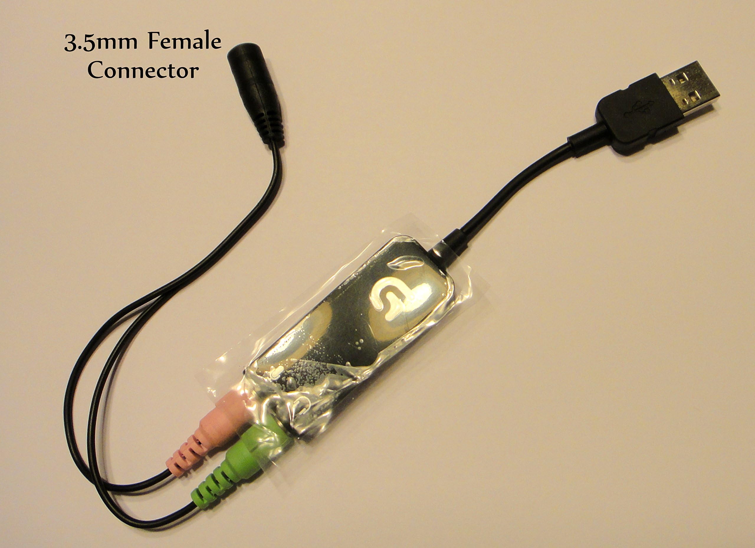 Genuine Logitech® USB to 3.5mm Audio Jack Adapter and ienza® 3.5mm Mic / 3.5mm Audio to 3.5mm Female Jack Bundle