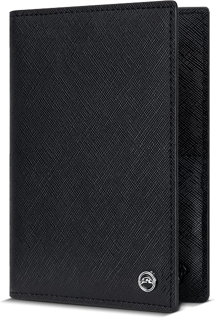 Snazzy Hawk Leather Passport Holder - Travel Accessories Document Organiser Holiday Essentials Slim Wallet with RFID Blocking Cover Gifts for Women and Men