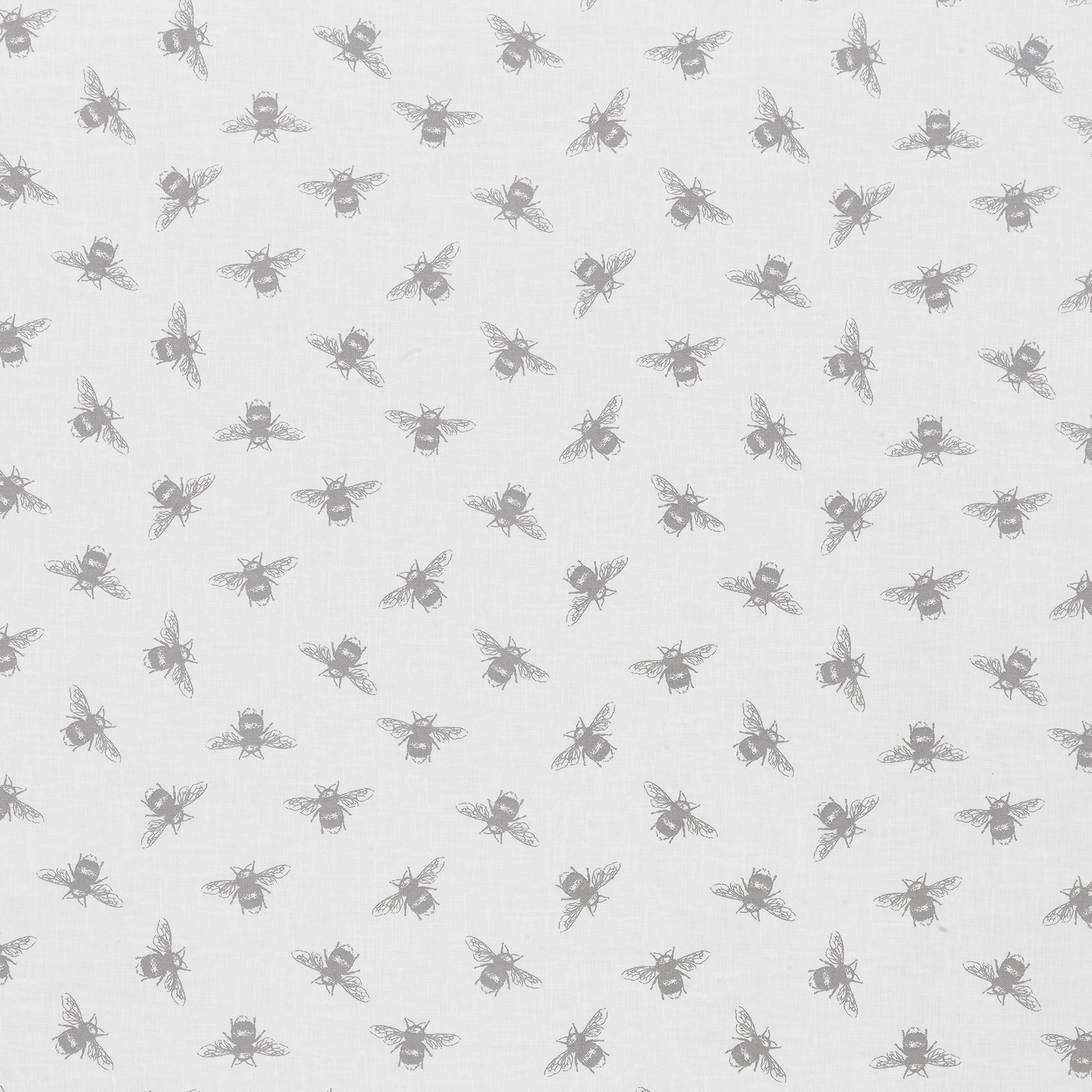 Jolee Tablecloths Grey Wipe Clean Oilcloth Tablecloth Beige Natural Bees Cotton Backed 134Cm X 200Cm (53" X 79") Long