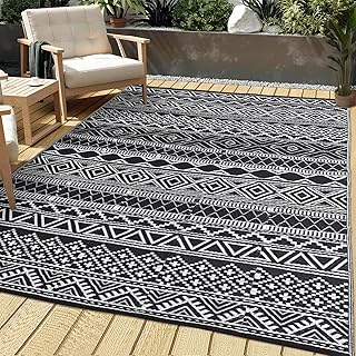 GarveeLife Outdoor Plastic Straw Rug 9x12 Waterproof UV Resistant Patio ...