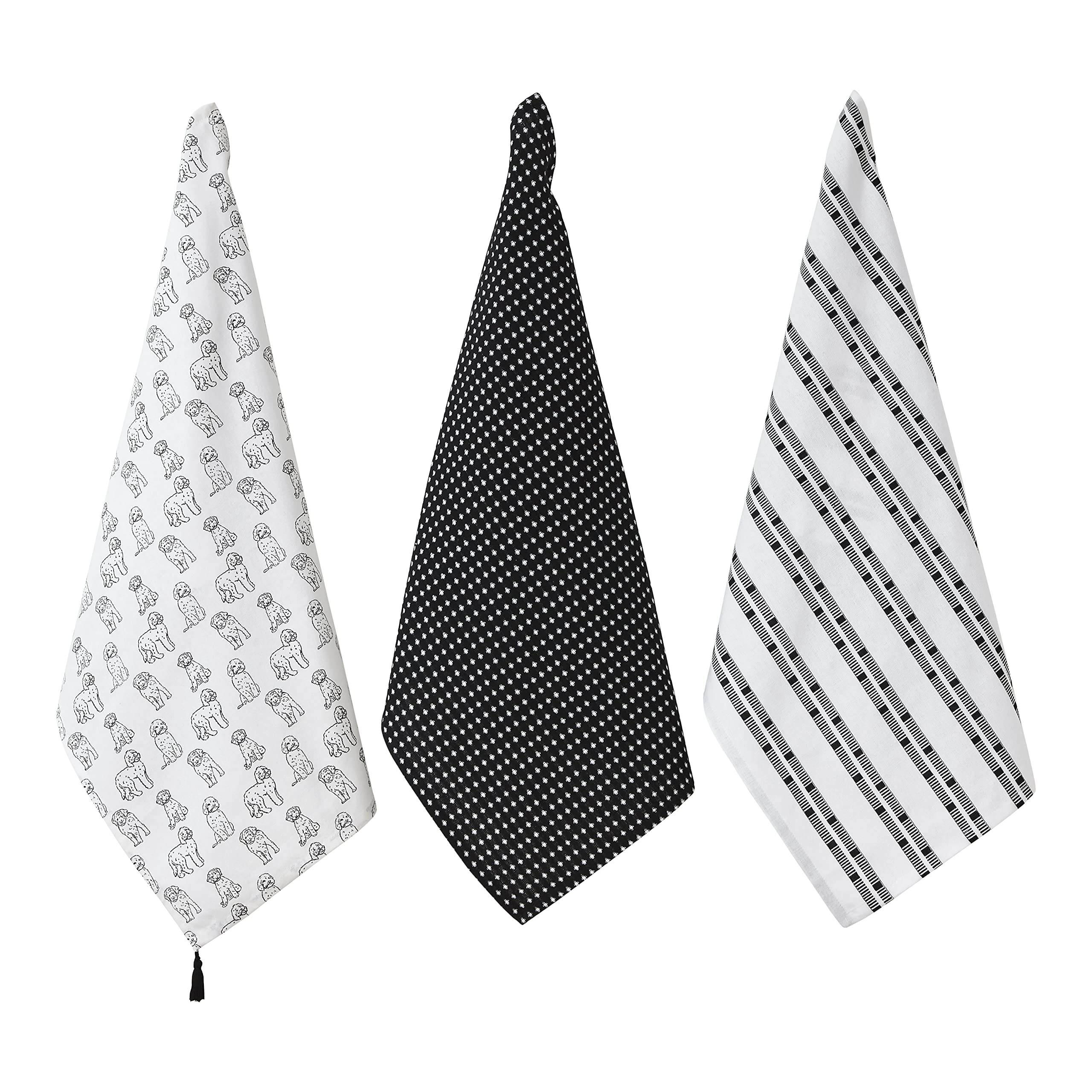Penguin Home Set of 3 Tea Towels - Recycled Cotton - Waffle Textured - 50x70cm