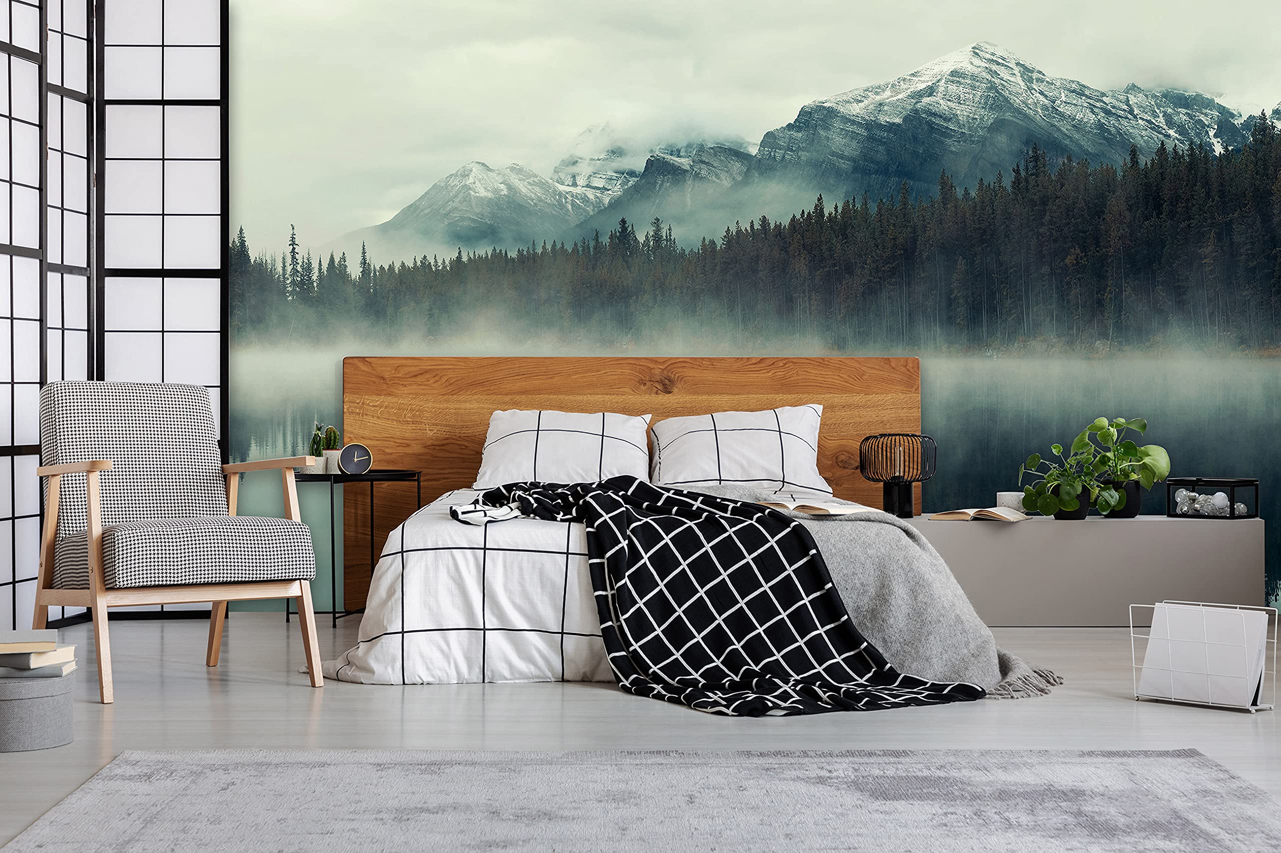 WallArena Vlies Fototapete, Wald, 368x254cm | Fototapeten - Tapeten - für Wohnzimmer Schlafzimmer - Vliestapete Wandtapete Tapete 3D Effekt- inkl. Kleister