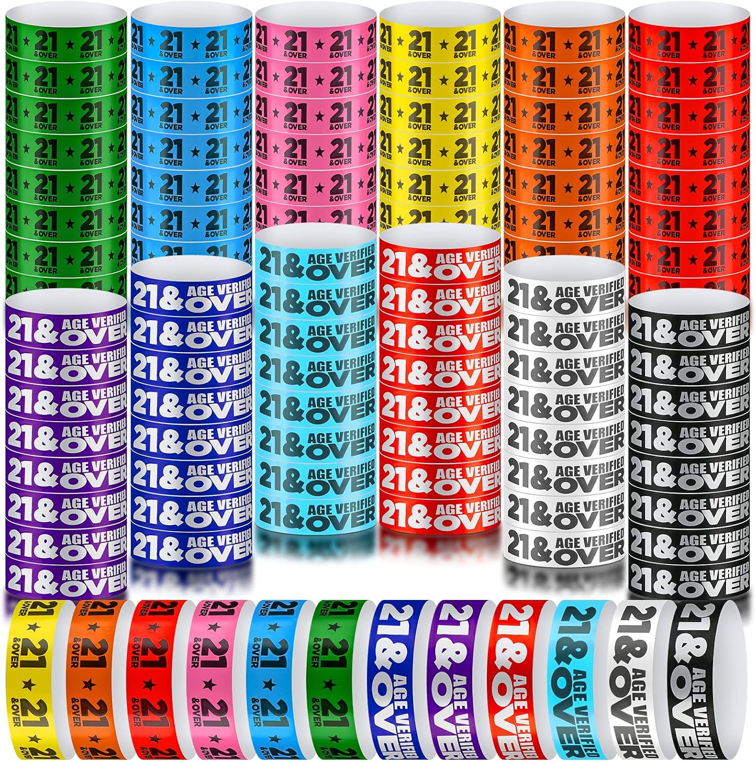 1200 Pcs Over 21 Wristbands Paper Events Wristbands