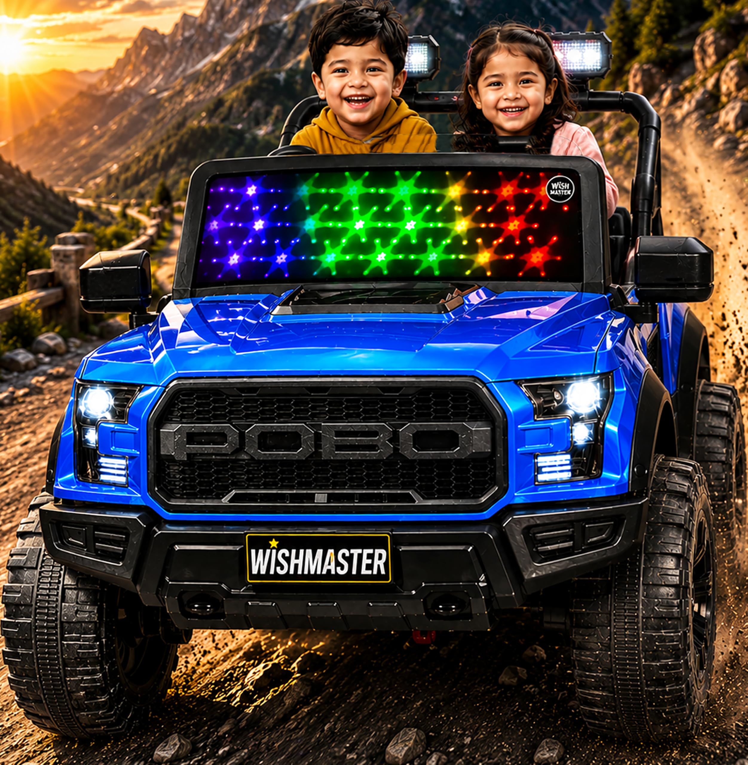 Wishmaster 4x4 Driving EV Cars for 1, 2, 3, 4, 5, 6 Years | Remote + Steering + Mobile App Control | Kids Jeeps | Most Gifted Jeeps (Medium Size F-Raptor [1-8 Year Kids], Royal Blue)-image-44