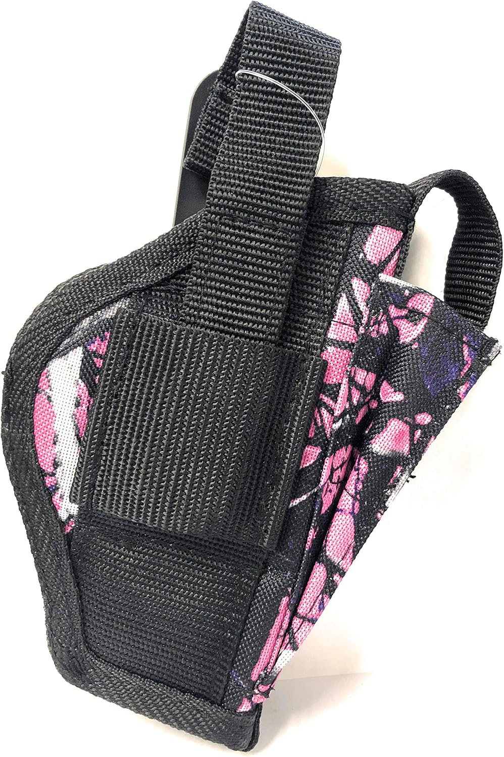 Ladies Here's One Just for You. This Pink Camo Holster is a Belt and Clip on Holster, is for Right or Left Hand Use. This Pink Gun Holster Fits M&P Shield 9mm