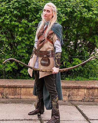 Vista 4 de LEIFIDE 2 piezas de cinturón vikingo medieval de cuero para cinturón renacentista, bolsa medieval, cinturón pirata, accesorios de cosplay vikingos