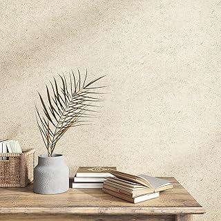 VEELIKE Beige Concrete Wallpaper Peel and Stick Textured Limewash Wallpaper for Bedroom Bathroom 15.7''x118''