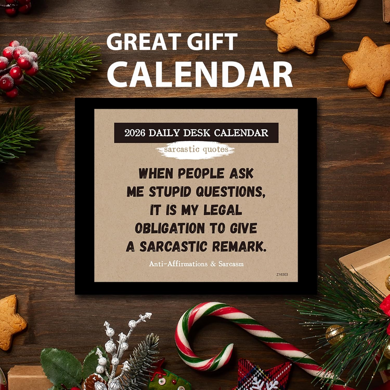 2026 Desk Calendar - Anti Affirmations Daily Desktop Calendars 2026 from January to December 2026, 5.85'' x 4.85'', Daily Calendar 2026 Page A Day, Gag Gift
