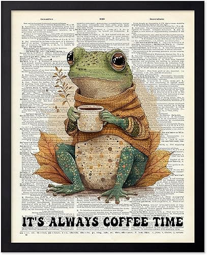 Miniatura 102 de Poster Master Póster de arte de diccionario – Impresión de rana retro con auriculares – Arte de rana – Arte musical – Arte moderno – Arte moderno –