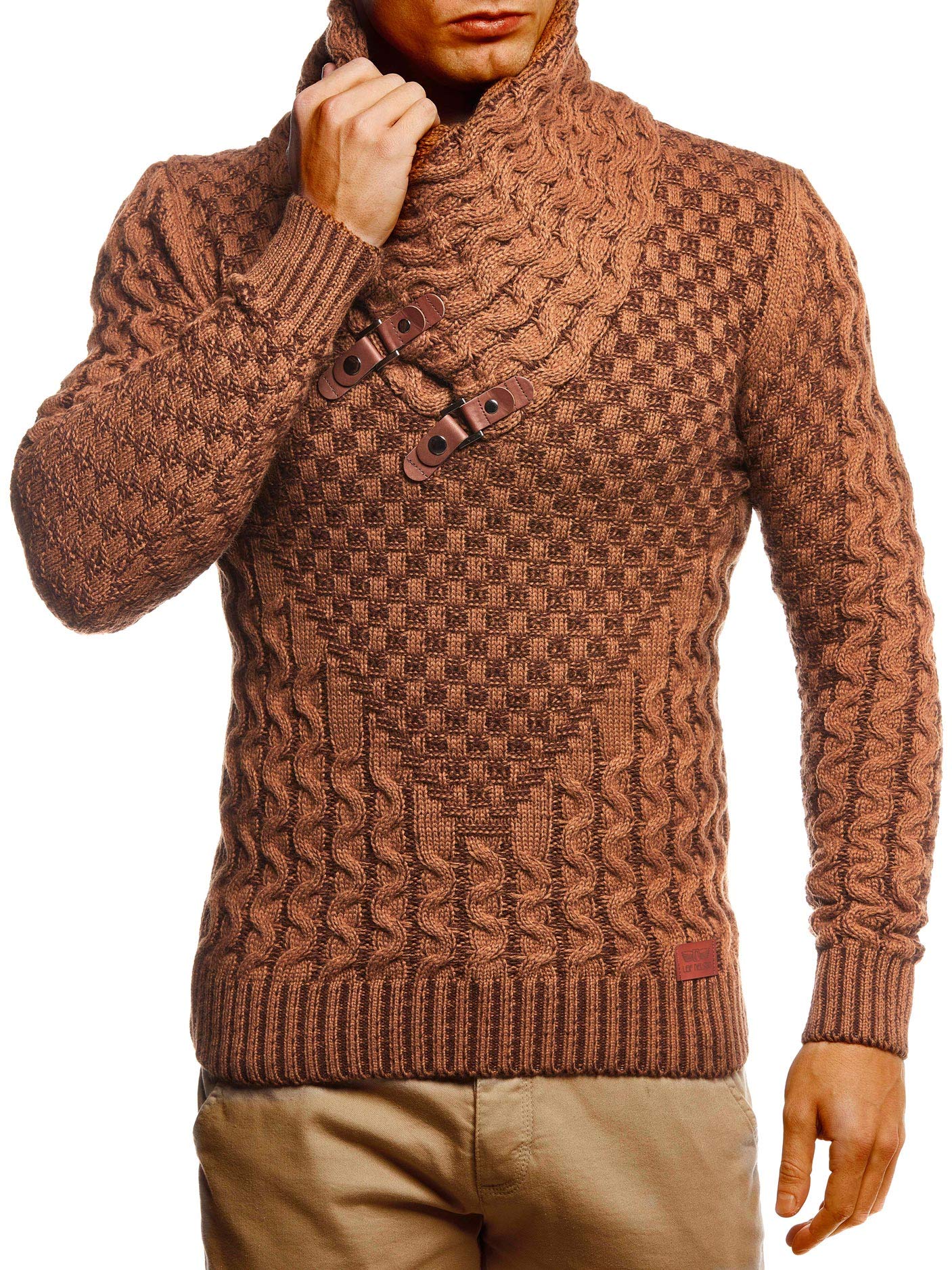 Leif Nelson Herren Strickpullover mit Schalkragen/Hochwertiger Winterpullover im Regular Fit Schnitt, ideal für Casual und Business-Looks, in vielfältigen Größen und Farben verfügbar