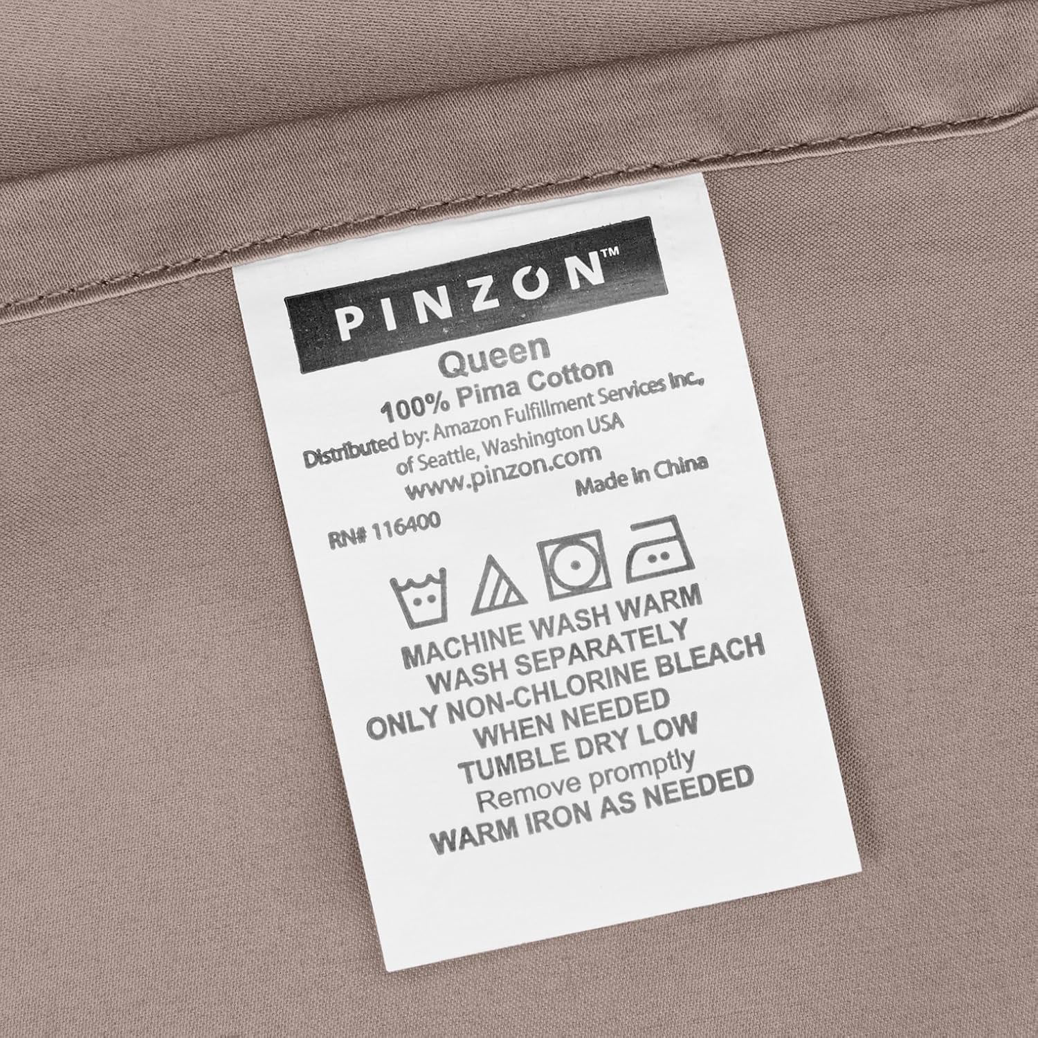 Amazon Brand – Pinzon 500-Thread-Count Pima Cotton Sheet Set - Queen, Fog Grey