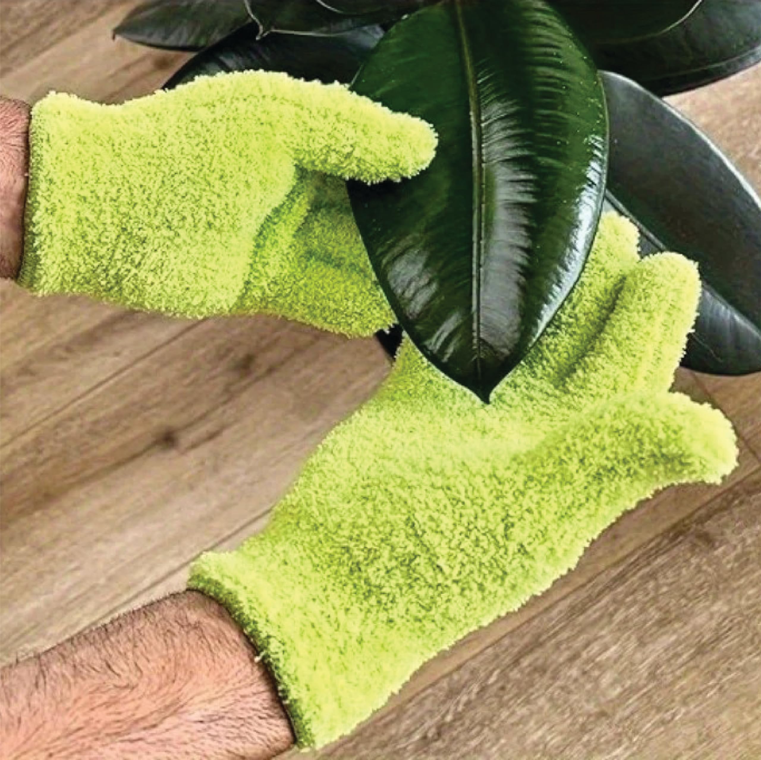 ZainVolt™ - Microfiber Cleaning Gloves, Wash Mitts, Dusting Gloves, Car Wash, Glass Cleaning, Plant Care, Multi-Purpose in Kitchen and Garden and Household - (Fluorescent)-image-36